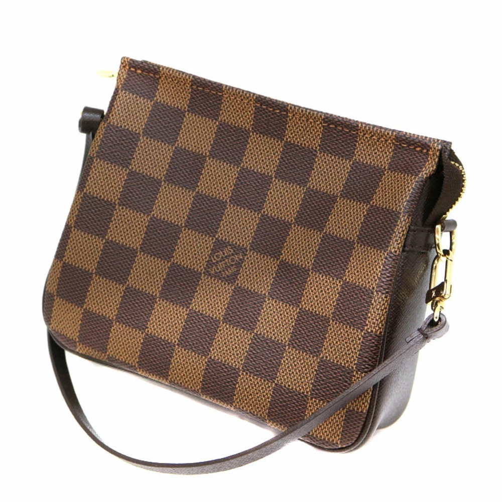 LOUIS VUITTON Trousse Makeup Damier Canvas Ebene Brown Handbag Brown